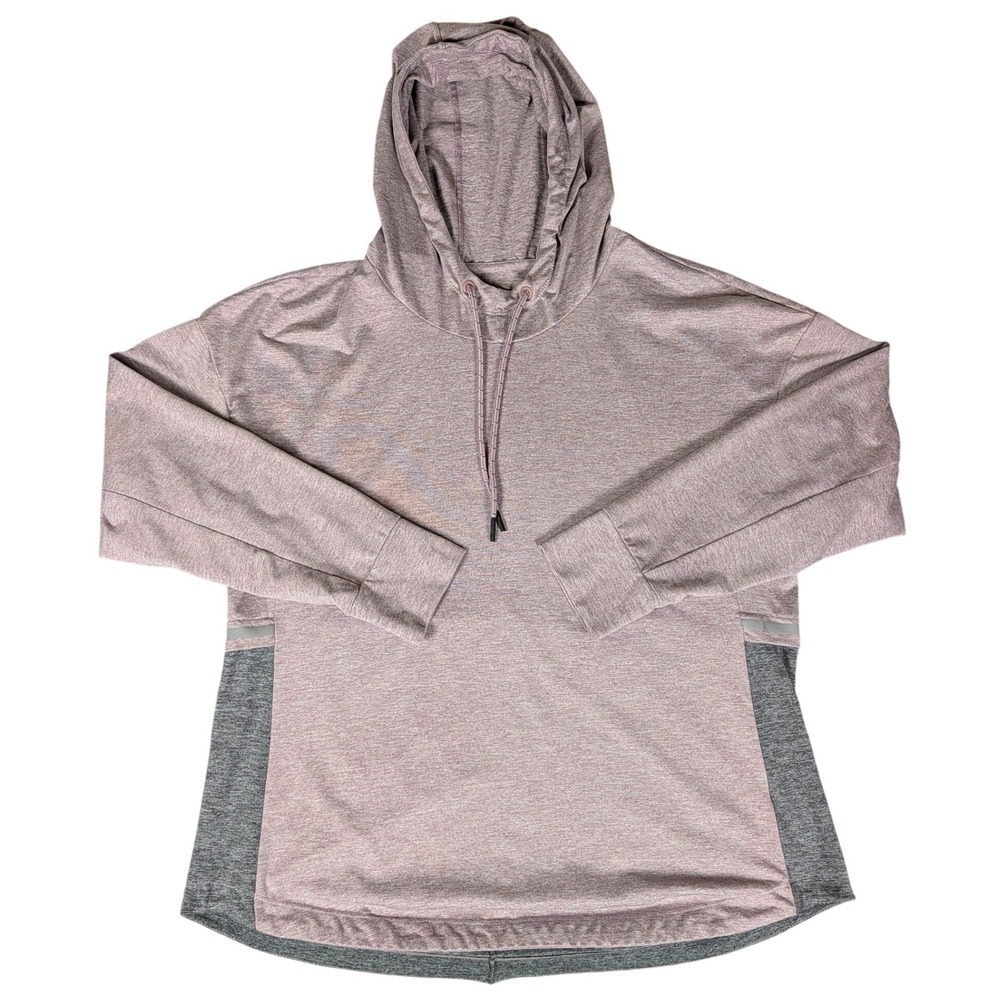 Serene Tangerine Womens XXL Hoodie‎ Mauve Grey Colorblock Activewear Pullover